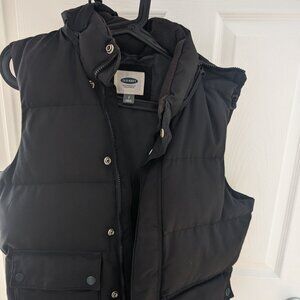 Full zip vest with removable hoodie Black , Size S, Old navy